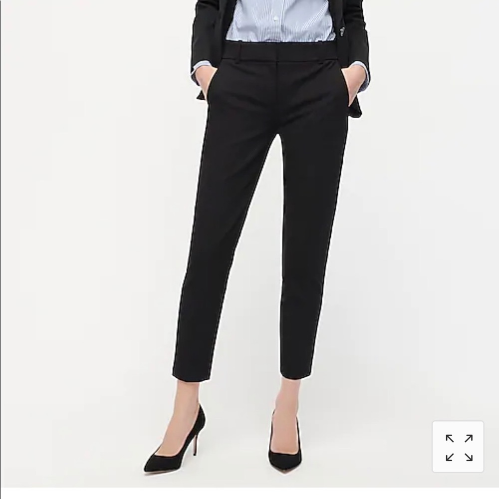 Black J Crew Cameron Slim Crop Pants